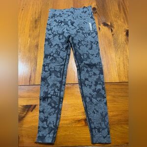 Gymshark Womens Black Gray Camo Butt Scrunch High Waist Seamless Leggings Size S